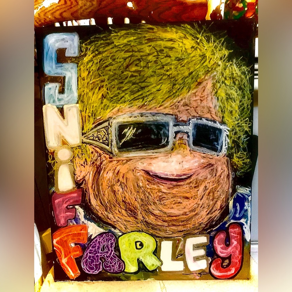 SNL Chris Farley on canvas ORIGINAL Art, artist signed, one of a kind.